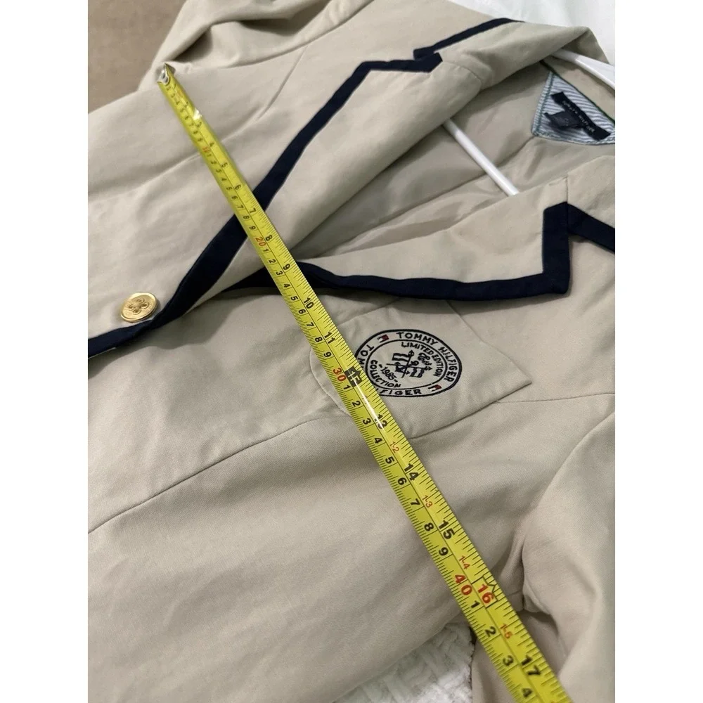 Women's Tommy Hilfiger Khaki Blazer Jacket‎ 1985 Limited Edition Sz M Preppy